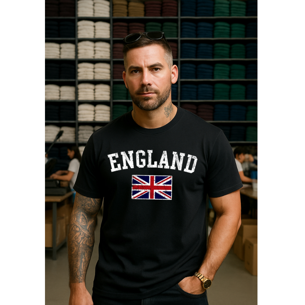 Camiseta Masculina England Inglaterra Bandeira Pais Estampada Malha 100% Algodão 30.1 Promoção