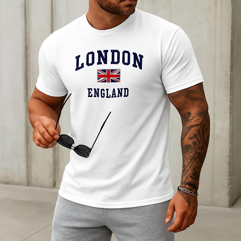 Camiseta Masculina LONDON England Camisa 100% Algodão Malha Premium