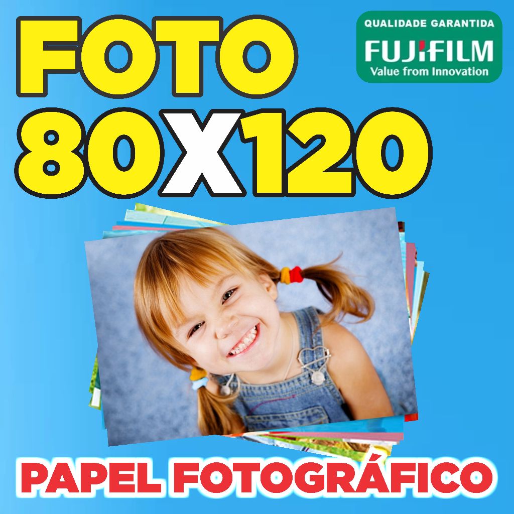 Impressão / Revelação de Foto e Poster 80x120 Cm Papel Fotográfico Fujifilm