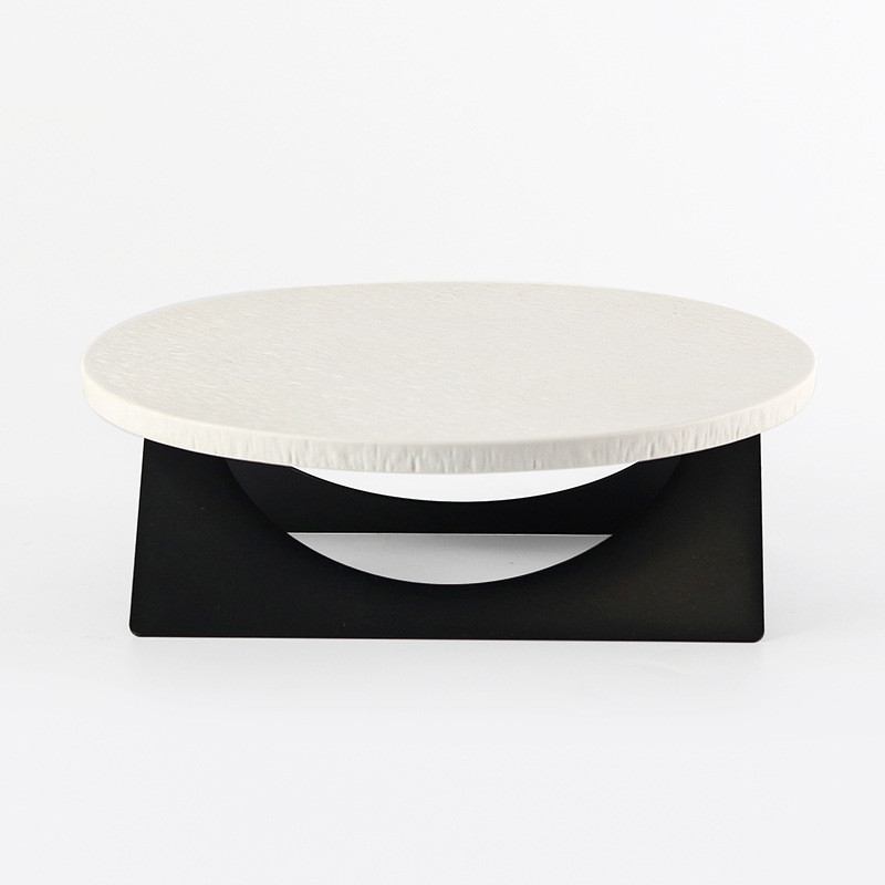 0PEJ Minimalist round ceramic fruit bowl, decorative tray, sample room display, hotel creative design, storage tray, hom