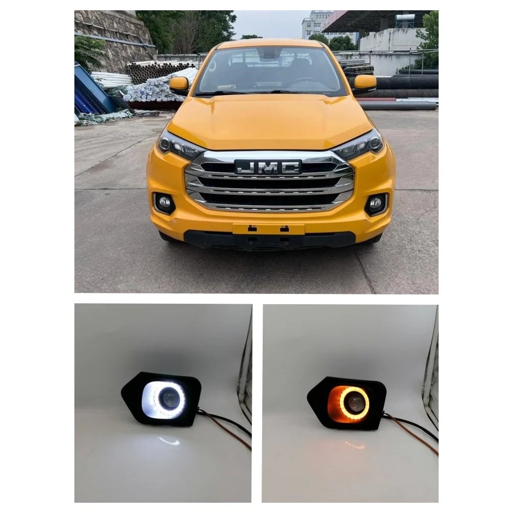 Conjunto De Luz De Nevoeiro LED Para JMC Vigus Work 2021 2022 2023 Dupla Cor Anjo Olho Luzes Diurnas Acessórios Kits