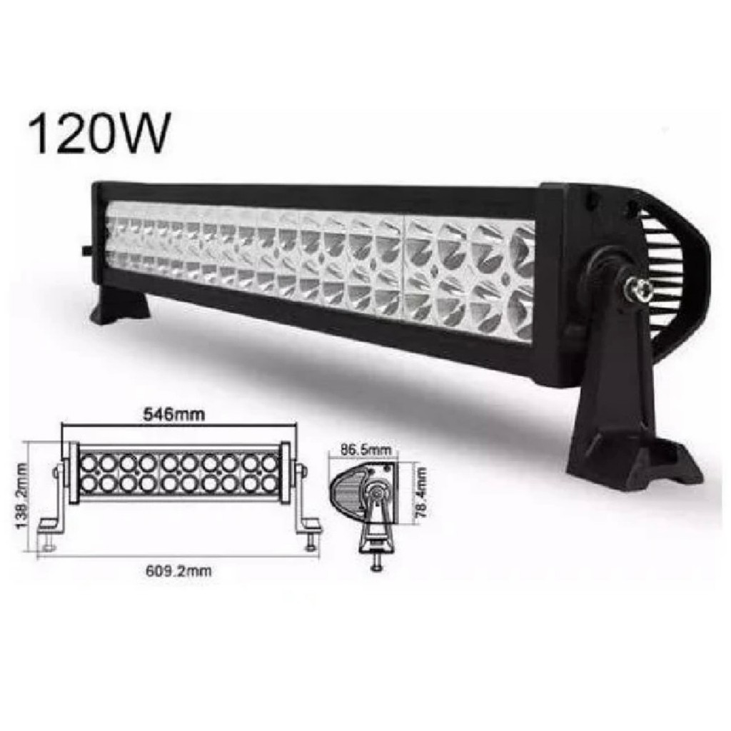 Farol Barra de 40Leds Work Light 120w - 6000k Caminhão Maquinas Agricolas Jeep Acessorios