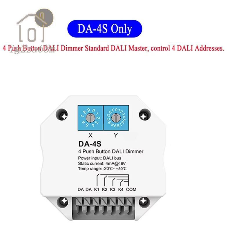 Da-4S Para LED Light Dimmer Work Master/Bus Sinal De Fonte De Alimentação 4 Botões Interruptor De Codificação Selecione