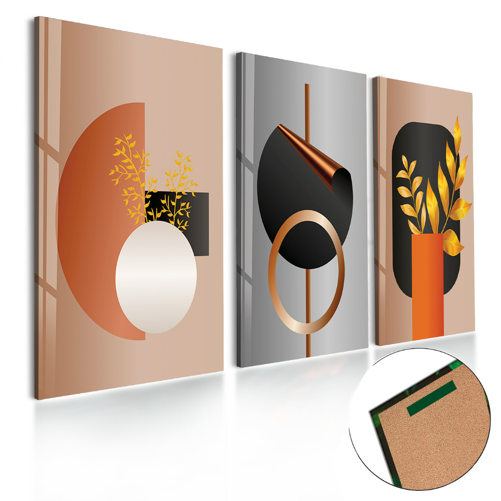 Quadro Decorativo Geometrico Abstrato Trio Nordic Hal 3pcs120x60