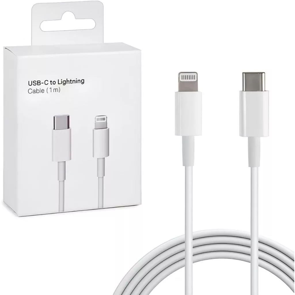 Cabo USB-C Lightning Turbo Comprimento de 1,m  Trançado em Nylon Branco
