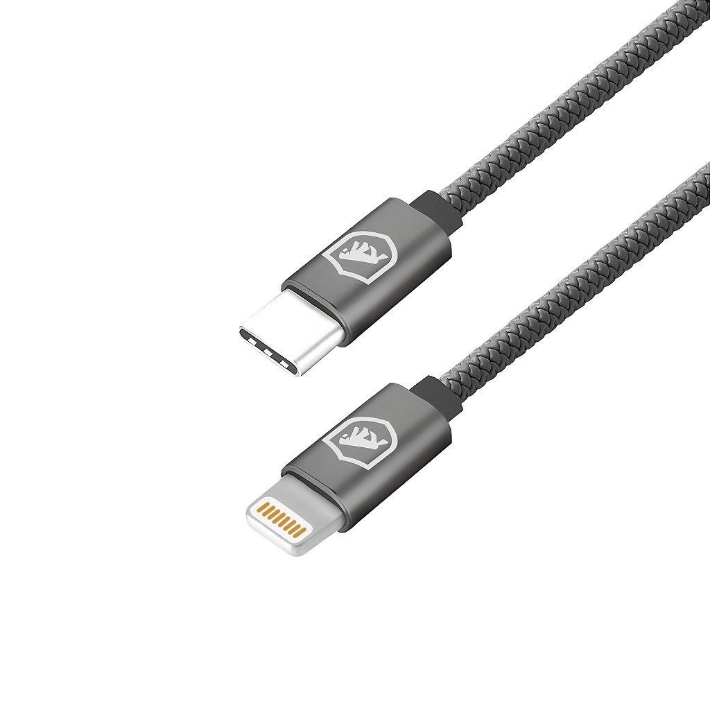 Gshield Cabo de Dados e Carregamento Rápido Symetric em Termoplástico 1,5 M Lightning / Tipo C Cinza