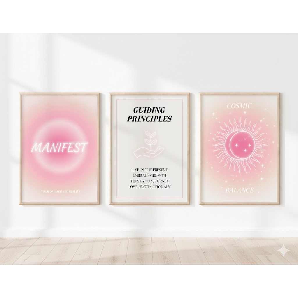 Quadro decorativo Equilíbrio e crescimento interior (3 peças)