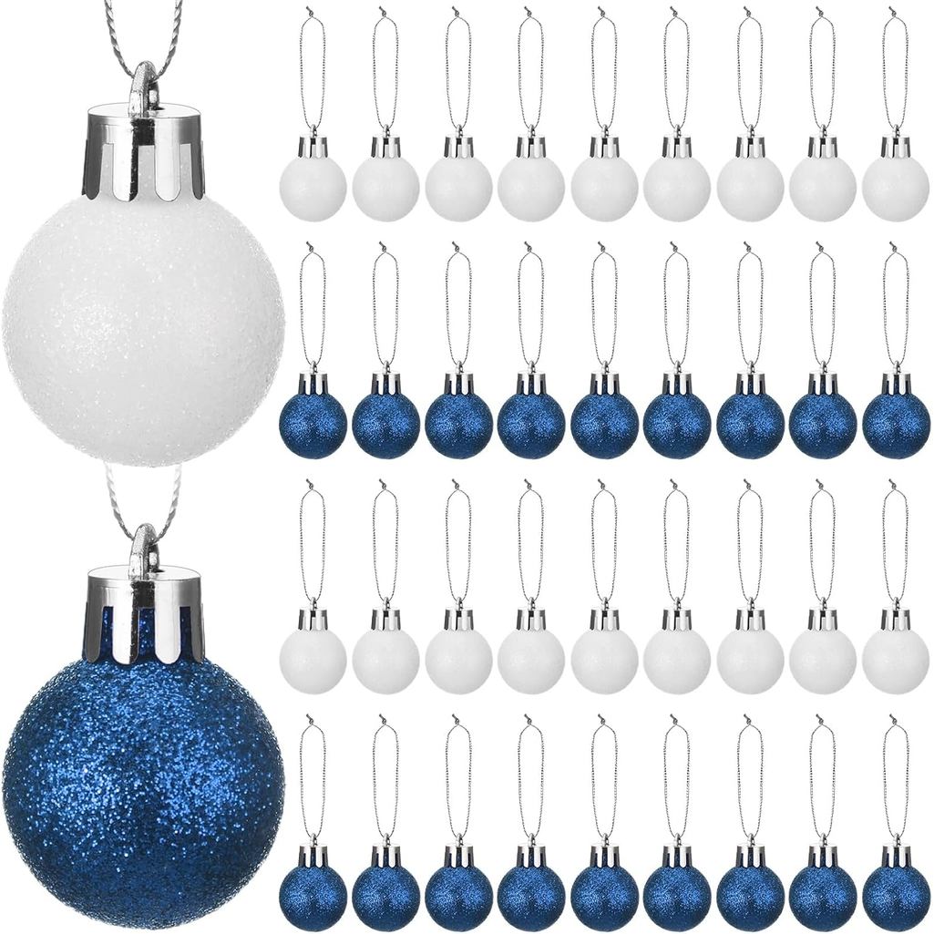 Mini Glitter Christmas Ball Ornament Xmas Tree Decorations Miniature Plastic Hanging Balls for Christmas Tree Holiday De