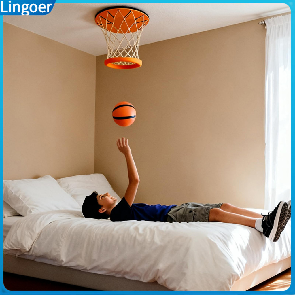 1/2 Sets Ceiling Mount Mini Basketball Hoop with Balls – Indoor Hanging Game for Kids Stress Relief Fun Goal Toy for H