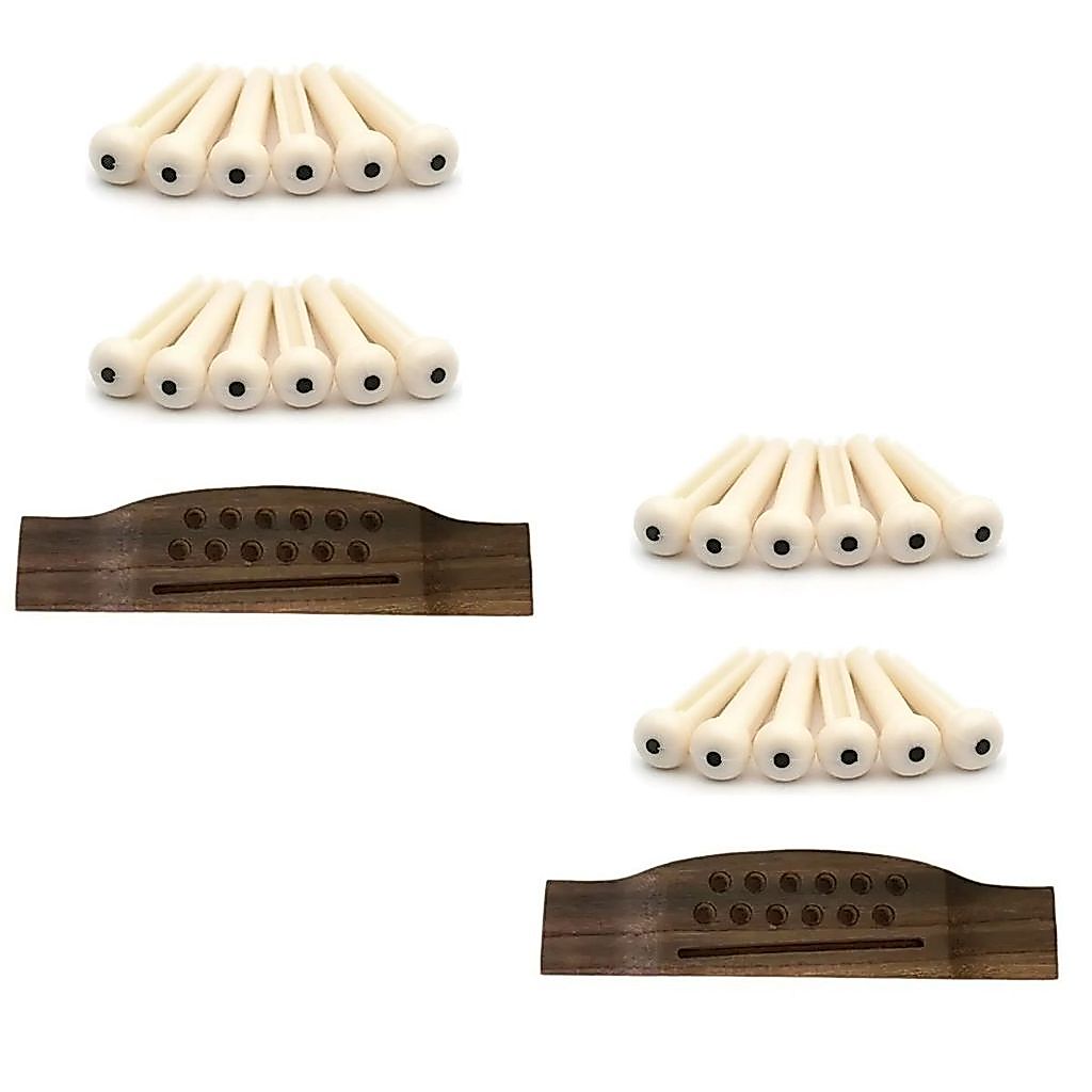 kit 2  Cavalete Rosewood  Violão 12 Cordas+12 Pinos Brancos