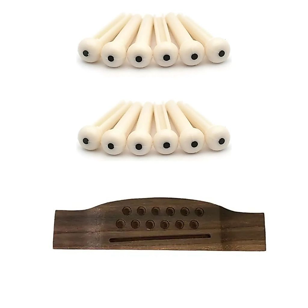 Cavalete Rosewood Luthier Violão 12 Cordas+12 Pinos Brancos