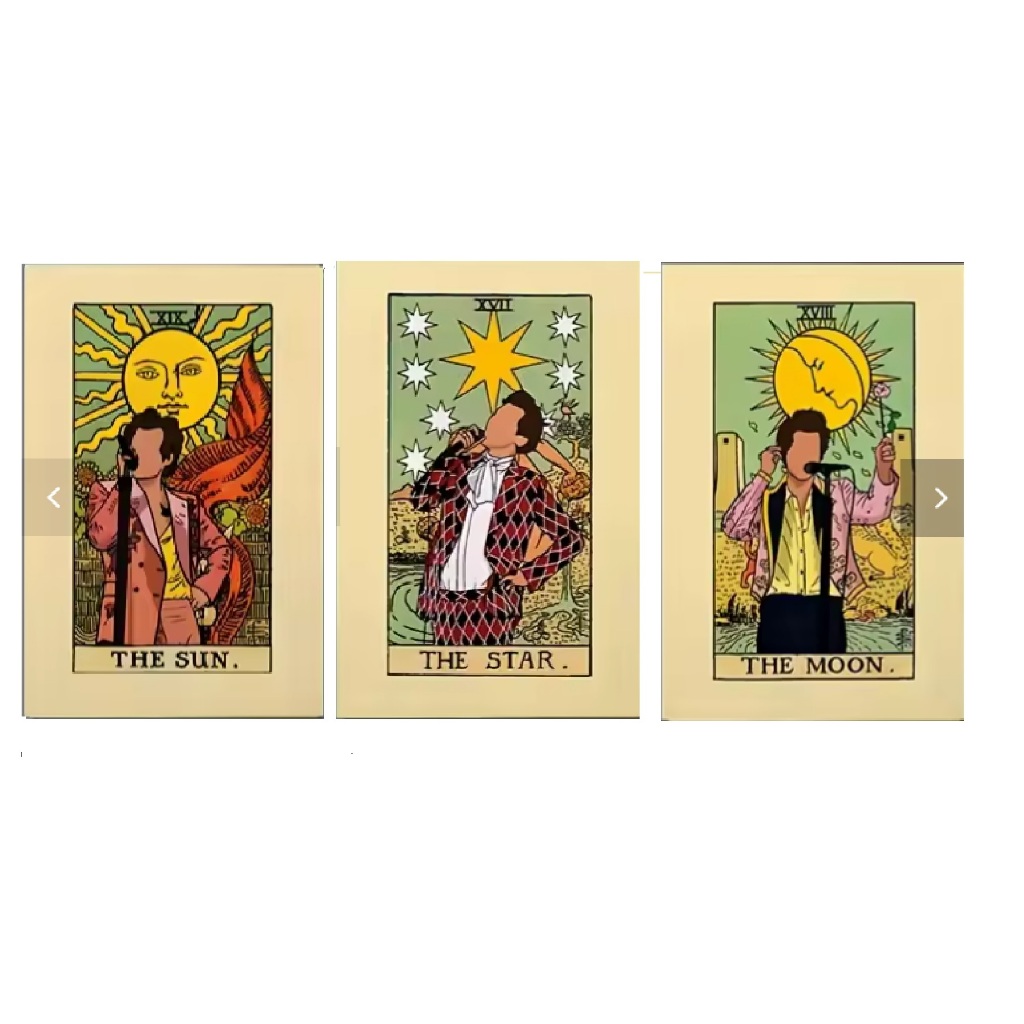Quadros decorativos Sun Tarot Retro Harry Styles (3 peças)