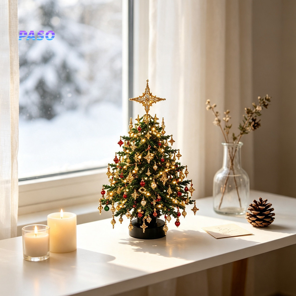 Handcrafted Home Holiday Decor Christmas Tree Craft Kit Diy Beaded for Adults Beginners – Faux Set Handmade Tabletop