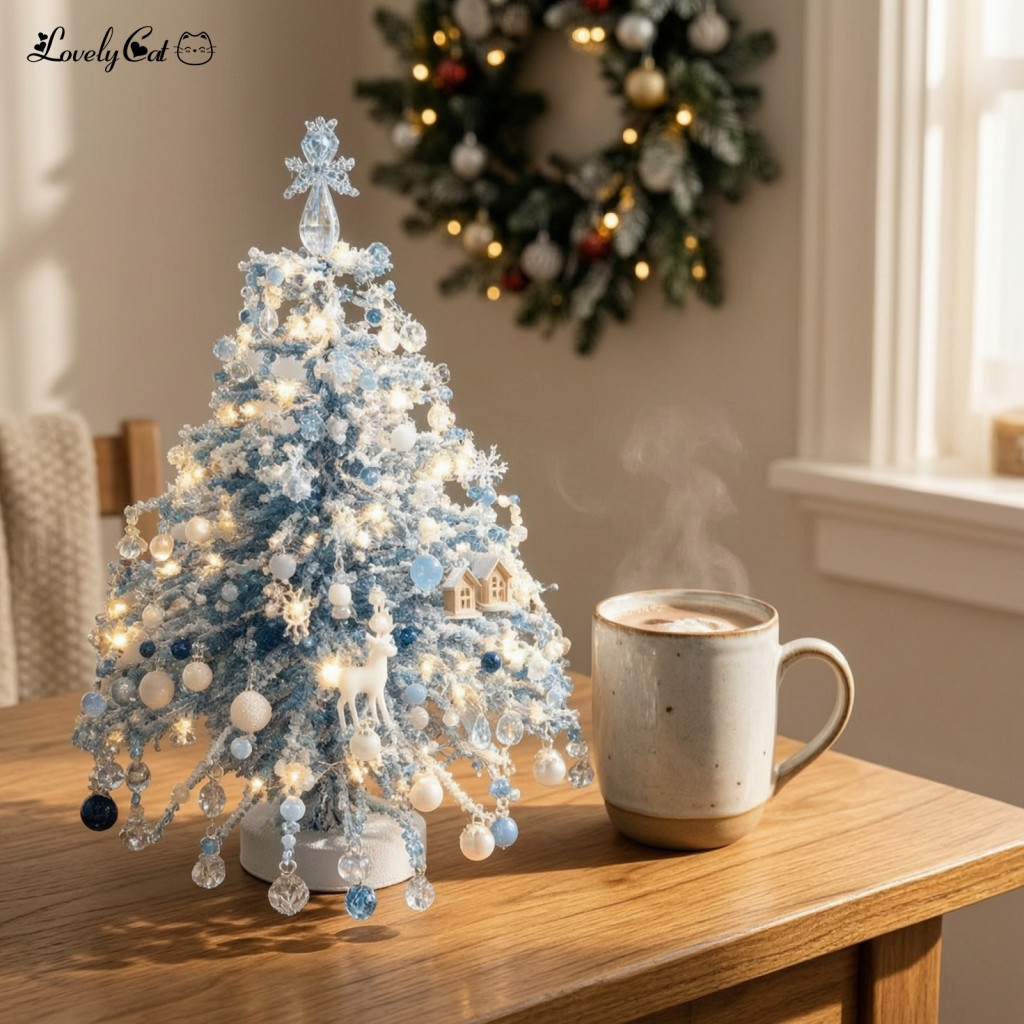 Beginner Craft Kits Diy Holiday Supplies Beaded Christmas Tree Kit with Led Lights – Handmade Project Bead Crafting Se