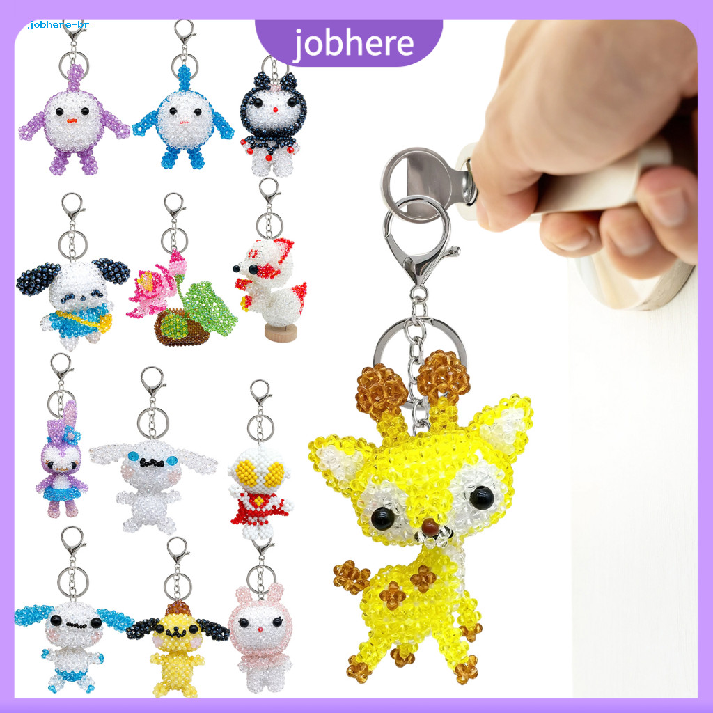 Beaded Keychain Pendant Handmade Doll Ornament Diy 3d Beading Kit for Adults Teens – Colorful Jewelry Craft Set Crafti