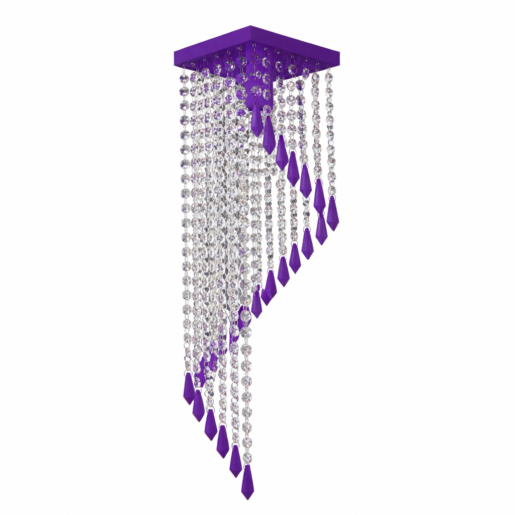 Lustre Cristal Acrilico Dourado Cobre Prata - 40 cm de Altura