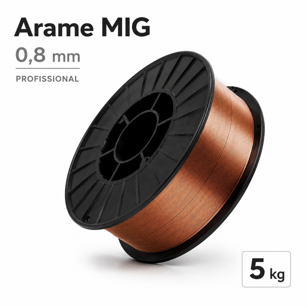 Arame de Solda MIG 0,8mm 5kg Cobreado para Aço Carbono