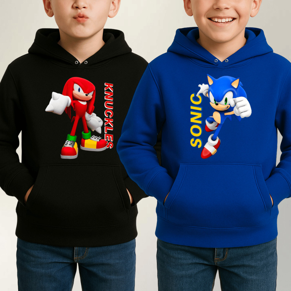 Kit 2 Blusa Moletom Do Sonic Infantil Juvenil Do 6 Ao 16 Shadow Tails Knuckles