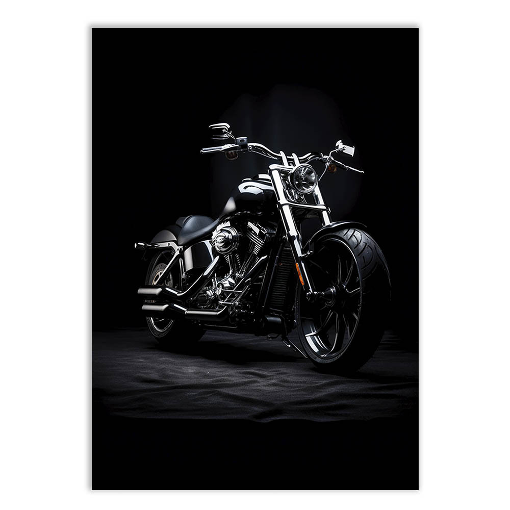 Placa Decorativa Moto Custom Cruiser Ilustração Decoração Poster Quarto Sala