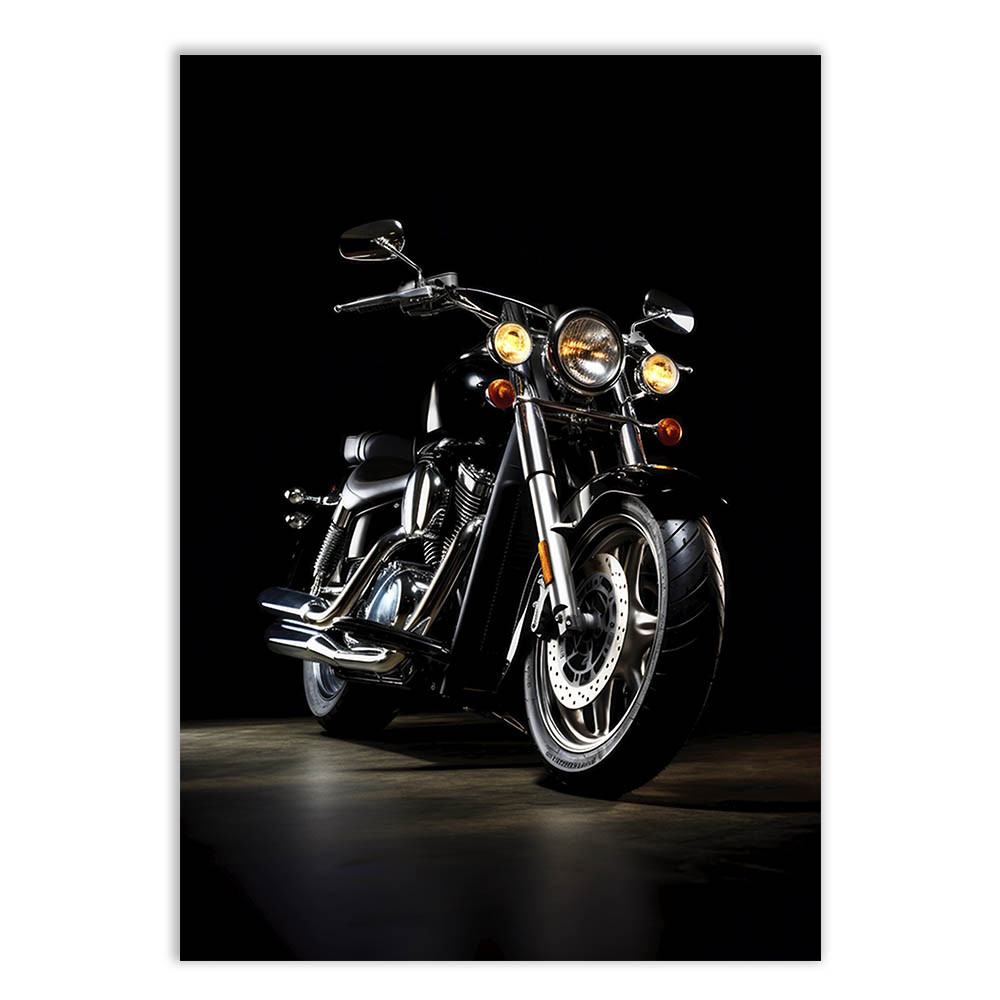 Placa Decorativa Moto Custom Cruiser Ilustração V4 Decoração Poster Quarto Sala