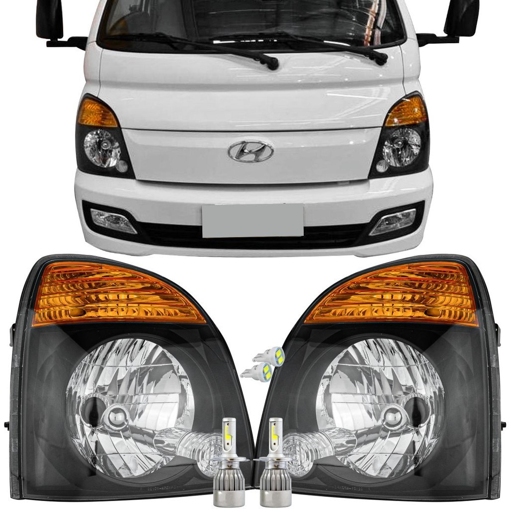 Par Farol HR Mascara Negra Ambar 2014 A 2020 + Lamp Led 6000K