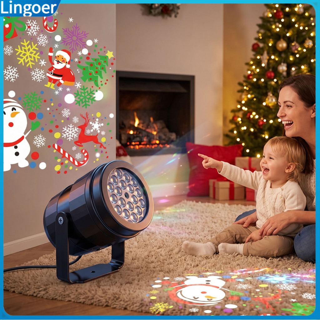 Halloween Christmas 16-pattern 360° Rotating Led Projector Light Usb Powered Wall Ceiling Decoration Lamp for Party Fes