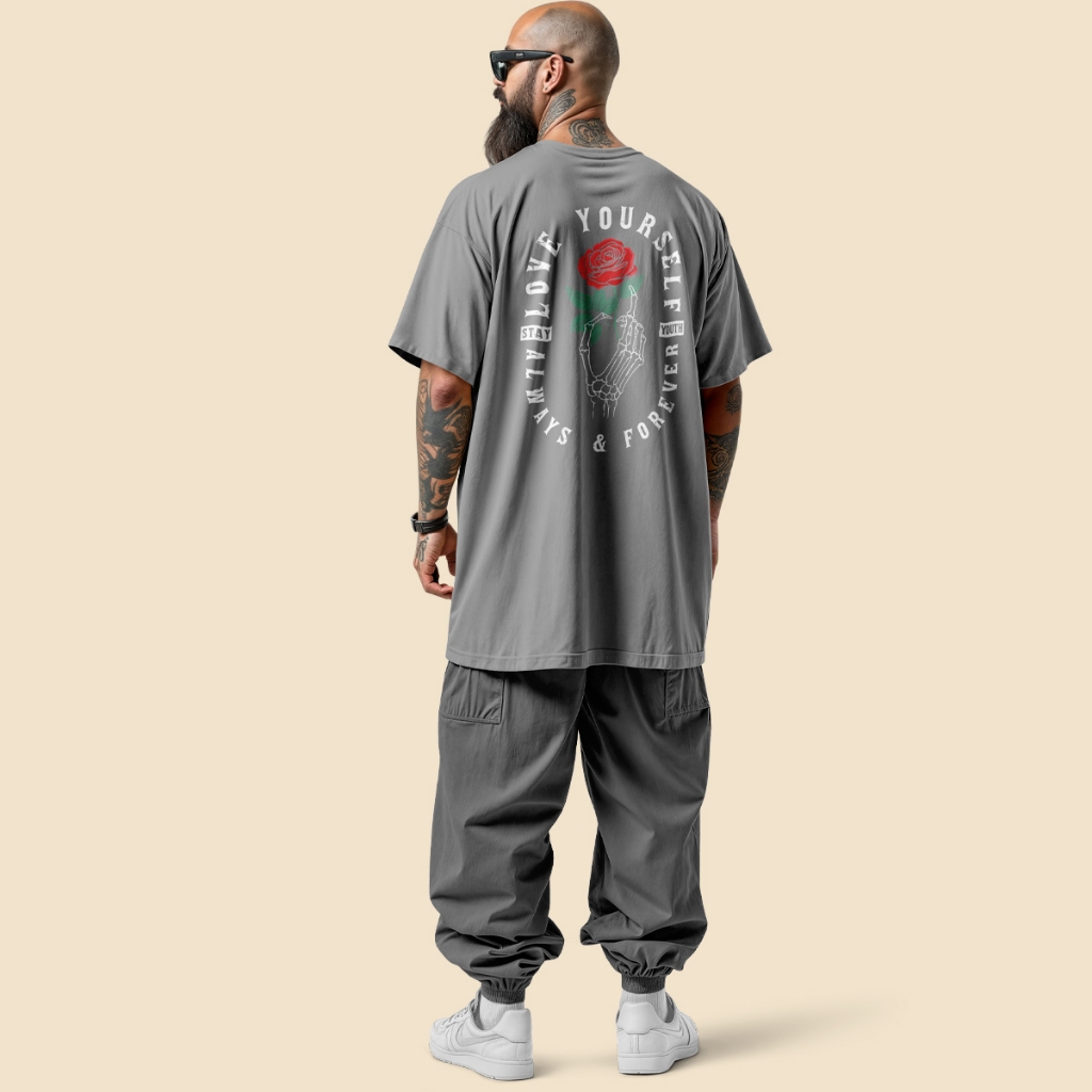 Camiseta Oversized Streetwear Love Your Camisa Masculina 100% Algodão