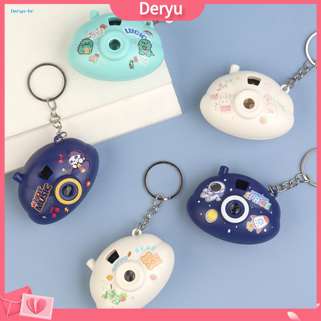 Handheld Projection Toy Soft Cloud Mini Cartoon Camera Keychain with Slide Projector Light – Fun Kids Pendant for Bags