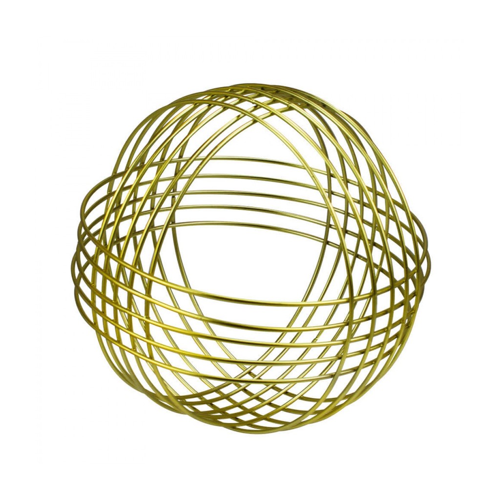 XI002-M | Enfeite Decorativo Esfera Metálica Dourada Modern 17cm