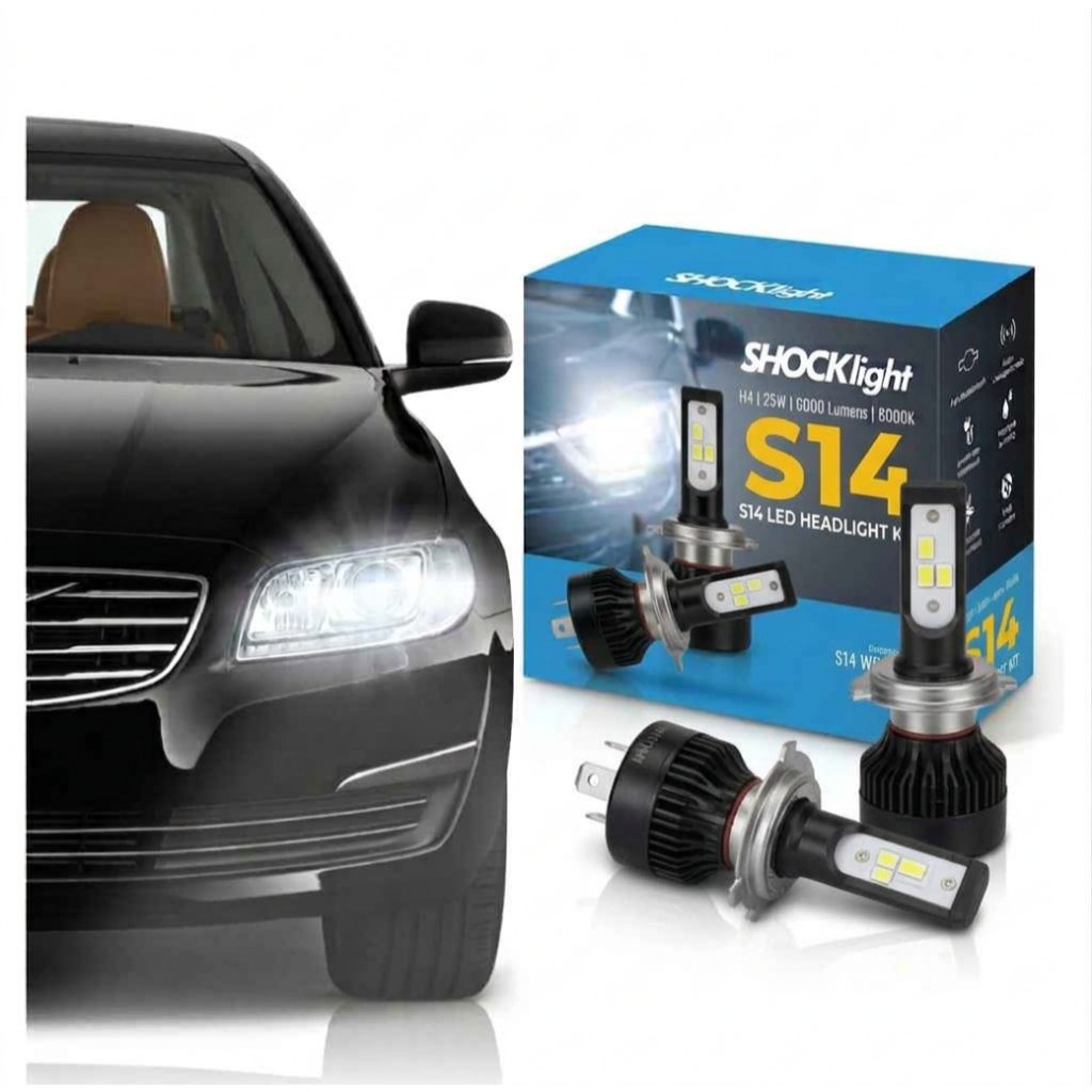 Kit Super Led Nano 6000k H4 S14 Shock Light 3600 Lumens H4 Branco Branco-frio