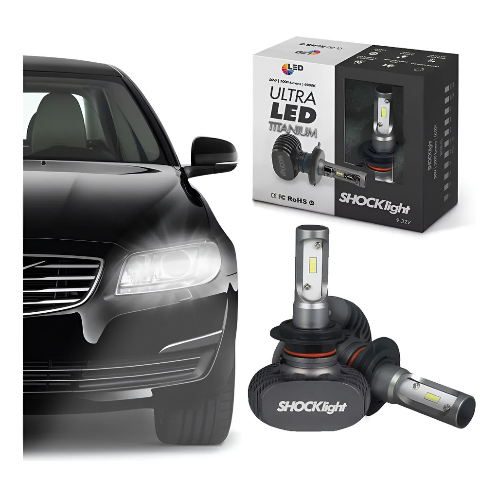 Kit Ultra Led Titaniumh7 6000k 50w Shock Light H7