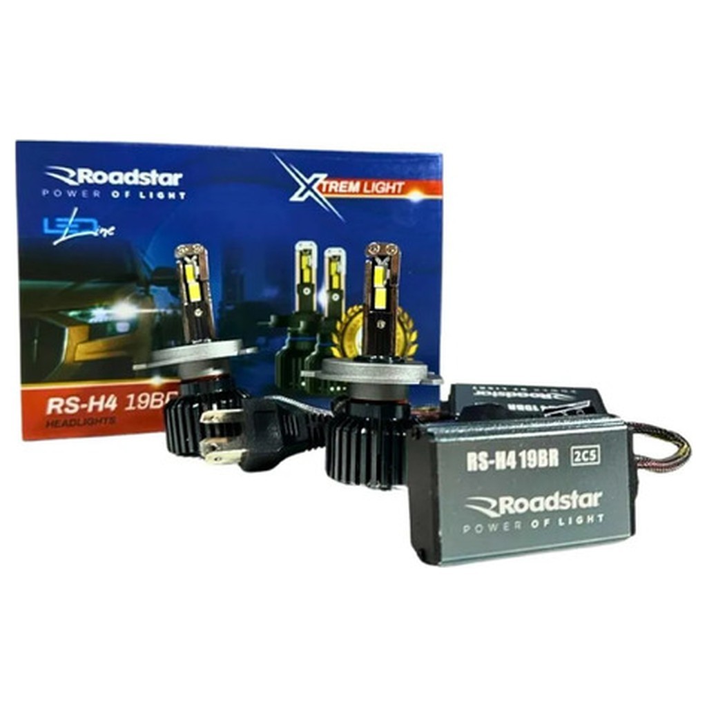 Kit Lâmpada Super Led H4 Roadstar Xtrem Light 14000lm 12v Branco Frio 6000K 70W para Gol Fox Uno Palio Corsa Celta Onix