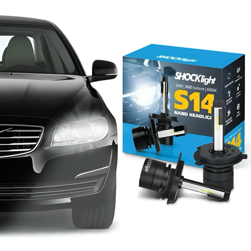 Kit Super Led Nano 6000k H4 S14 Shock Light 3600 Lumens 32w