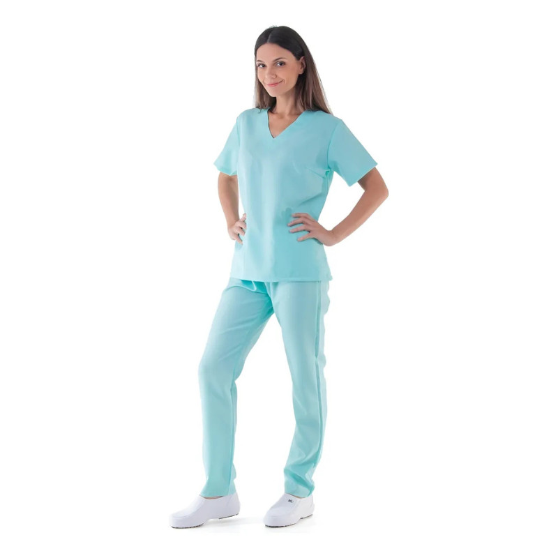 Pijama Cirúrgico Scrub Feminino em Tecido Two Way com Elastano