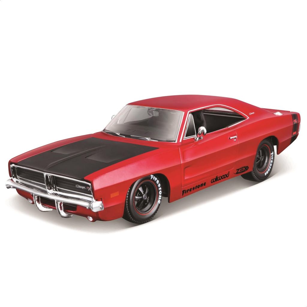 Maisto 1/25 Dodge Charger R/T 1969 Red Custom Classic Muscle Series / Diecast Mini Car Finished Product 32537