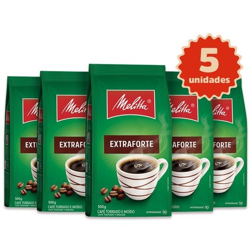 Kit 5 Cafés Melitta® Extra Forte Pouch 500g