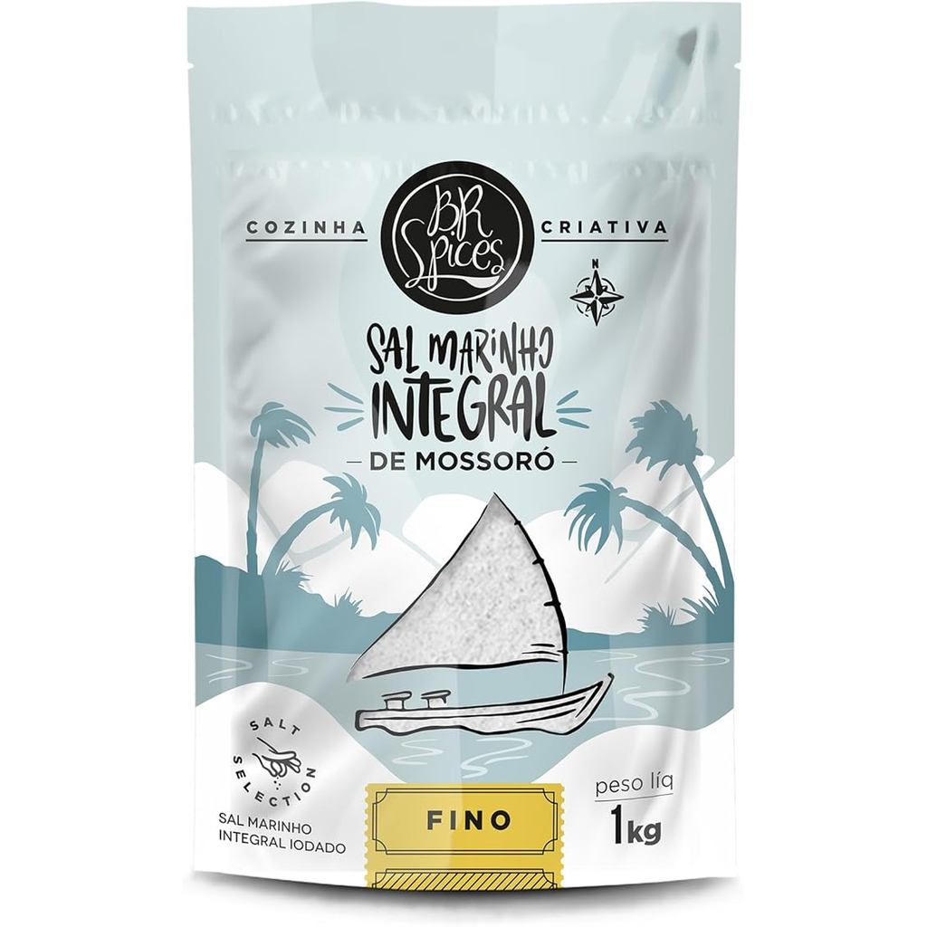 Sal Marinho Integral De Mossoró Fino BRSpices Pouch 1KG