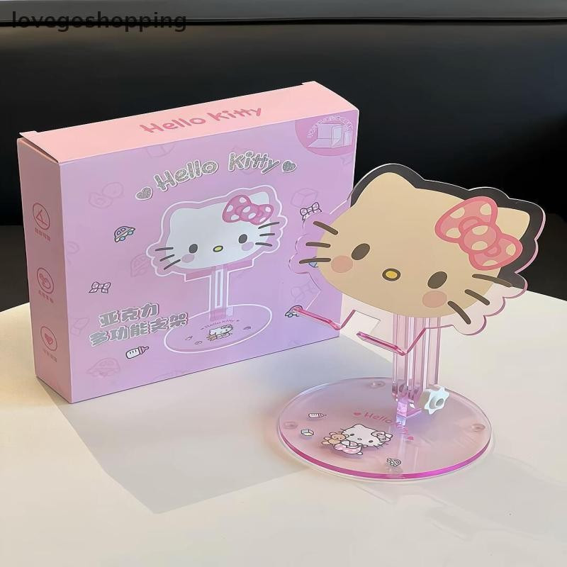 [lovego] 1 Peça Hello Kitty Cartoon Suporte De Mesa Dobrável Acrílico Telescópico Para Telefone Desktop Preguiçoso Table