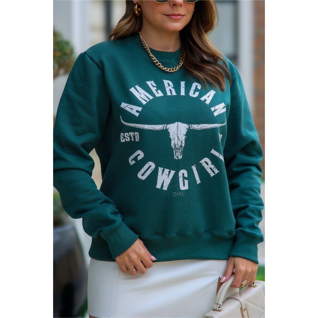 Moletom Peluciada Verde American Cowgirl
