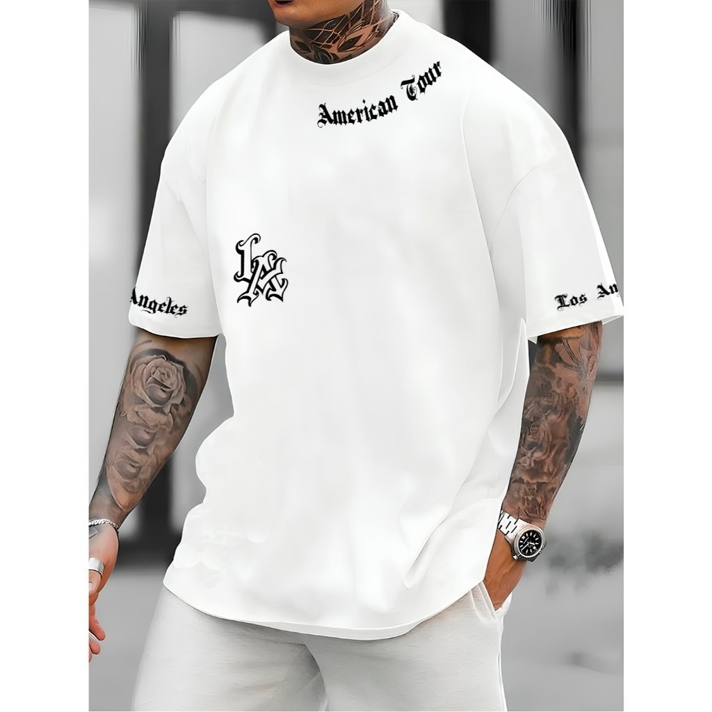 Camiseta Masculina Minimalista Streetwear American Algodão Premium Camisa Moda Casual Estilosa