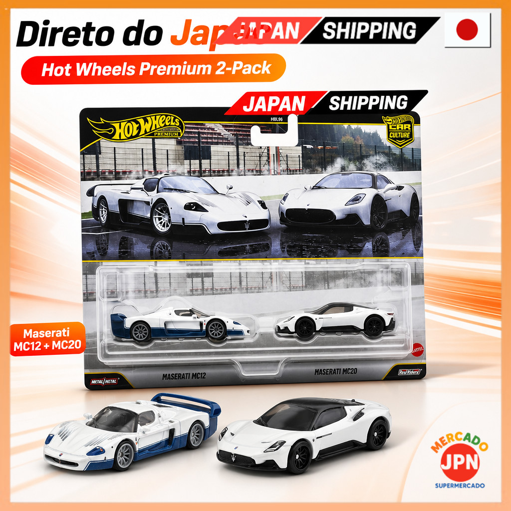 Hot Wheels Premium 2-Pack Maserati MC12 / Maserati MC20 Carrinhos Miniatura para A Direct from JAPAN