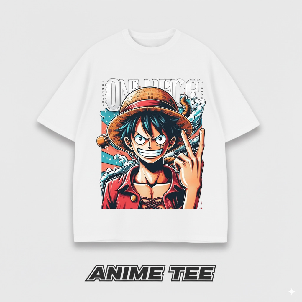 Camiseta Unissex One Piece Luffy Peace Sign Algodão 100% algodão