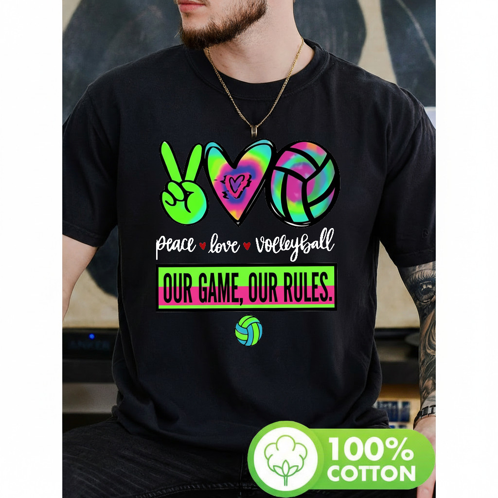 Camiseta Masculina Volleyball Estampa V Sign Heart Bola Atemporal Estilosa Moderna