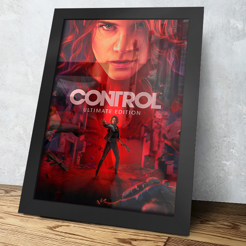 Placa Decorativa Quadro Control, Game, PS4, Steam, Gamer, Decoração, Geek, Presente