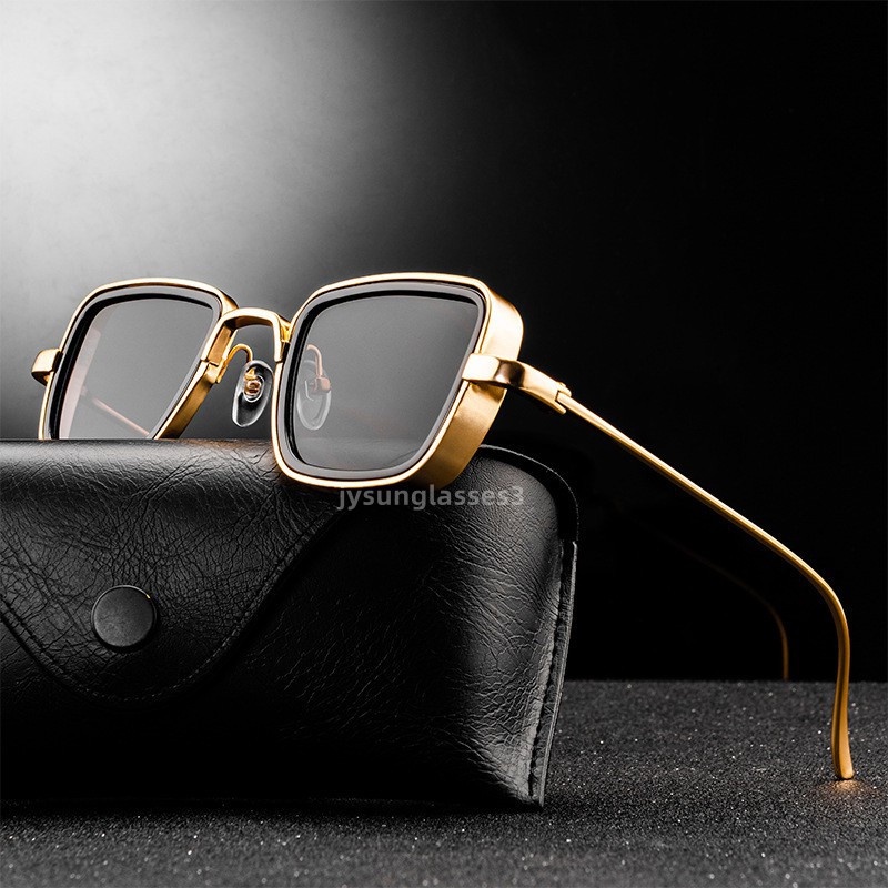 Novos Óculos De Sol Steampunk Moda Masculina E Feminina Designer De Marca Vintage Square Sun Glasses UV400 Eyewear