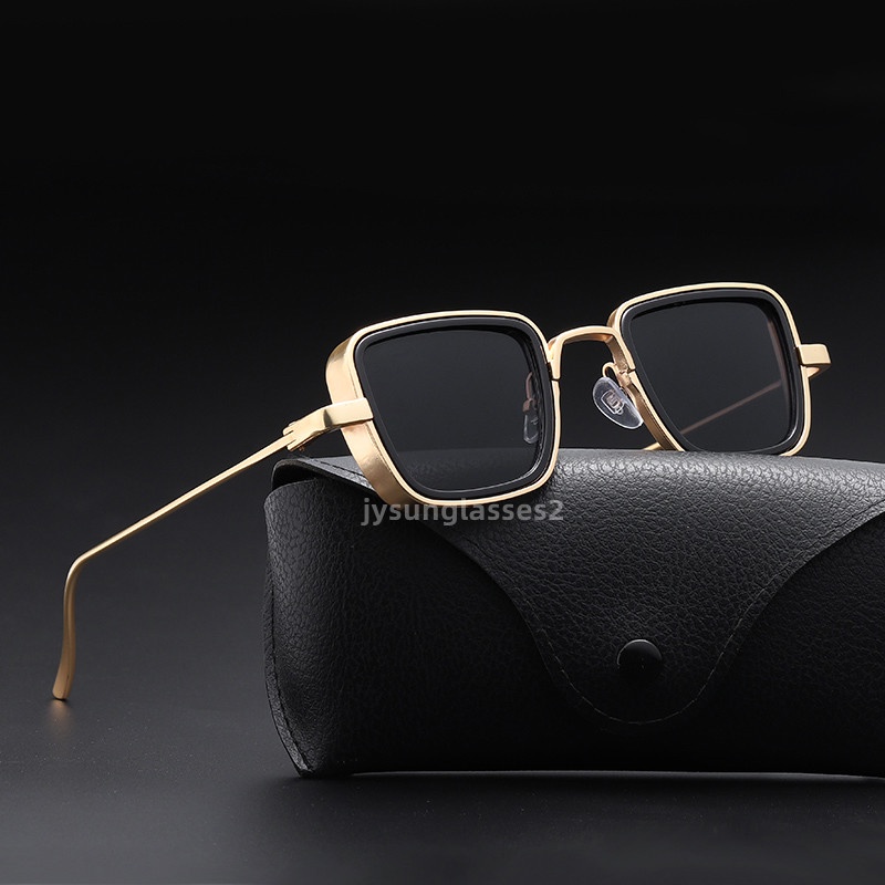 Novos Óculos De Sol Steampunk Moda Masculina E Feminina Designer De Marca Vintage Square Sun Glasses UV400 Eyewear
