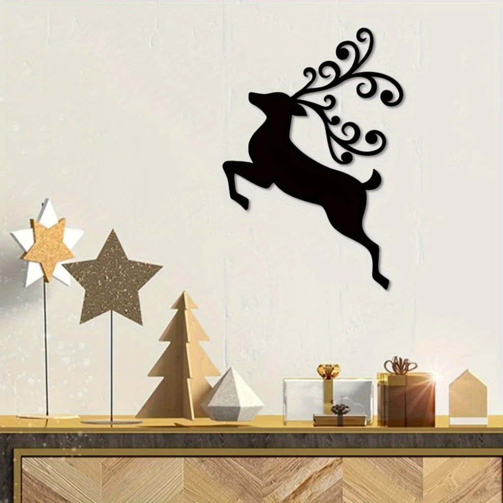 CIFbuy Enchanting Winter Deer Wall Art-Placa Elegante De Natal Doe Para Decoração De Fazenda E Café , Presente De Feriad
