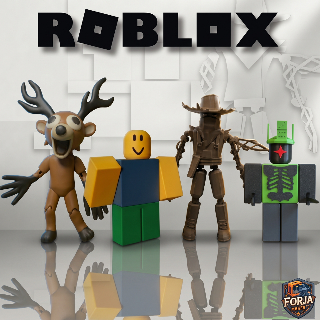 Bonecos Articulados - Roblox - Noob / Deer / Groundskeeper / Forsaken e Candlebearer