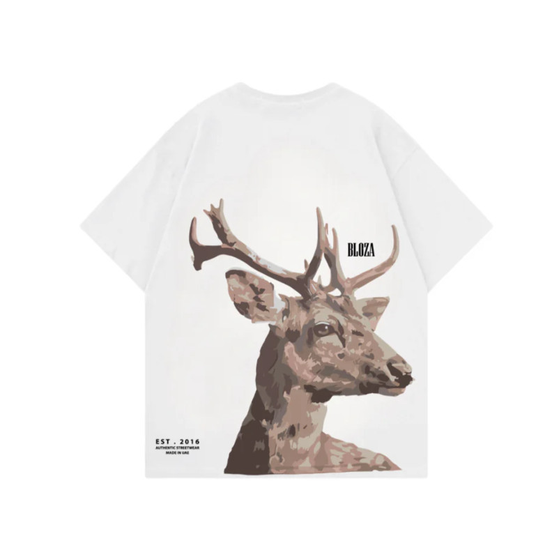 Camisa Camiseta Blusa Vintage Deer T-shirt Avulsa Algodão Unissex Estilo Clássico Casual