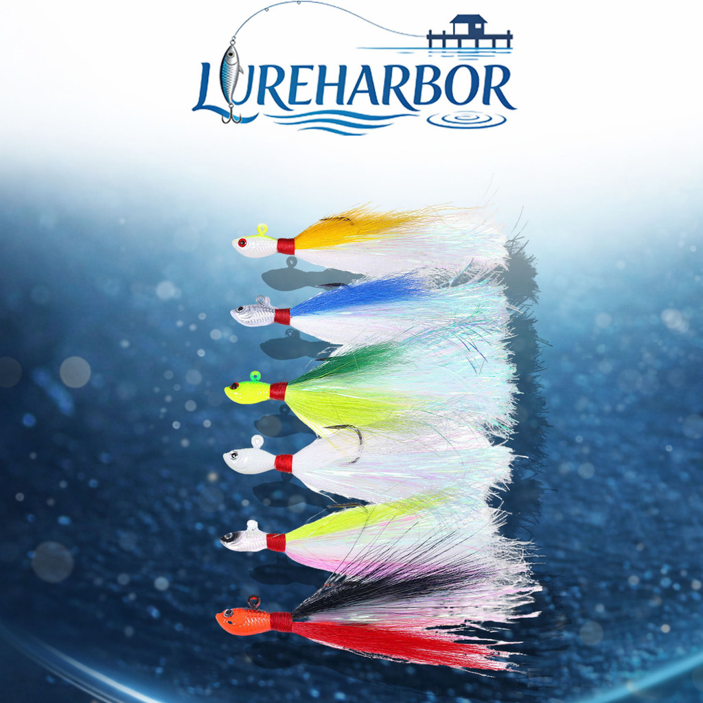 LUREHARBOR Deer Hair Beard Guy Chumbo Gancho Isca Isca 7-85g 1/2 Varas Pacote